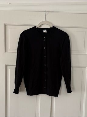 J. Crew Classic Black Button-Up Women's Cardigan